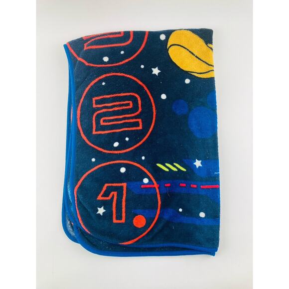 Mickey Mouse Disney Plush Fleece Kid Blanket Blast Off Rocket Space Countdown Bl - Picture 10 of 10